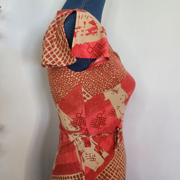 BCBGMaxAzria Red Print Wrap Dress - Picture 6 of 10